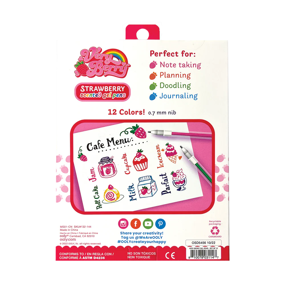 Very Berry: Strawberry Scented Gel Pens