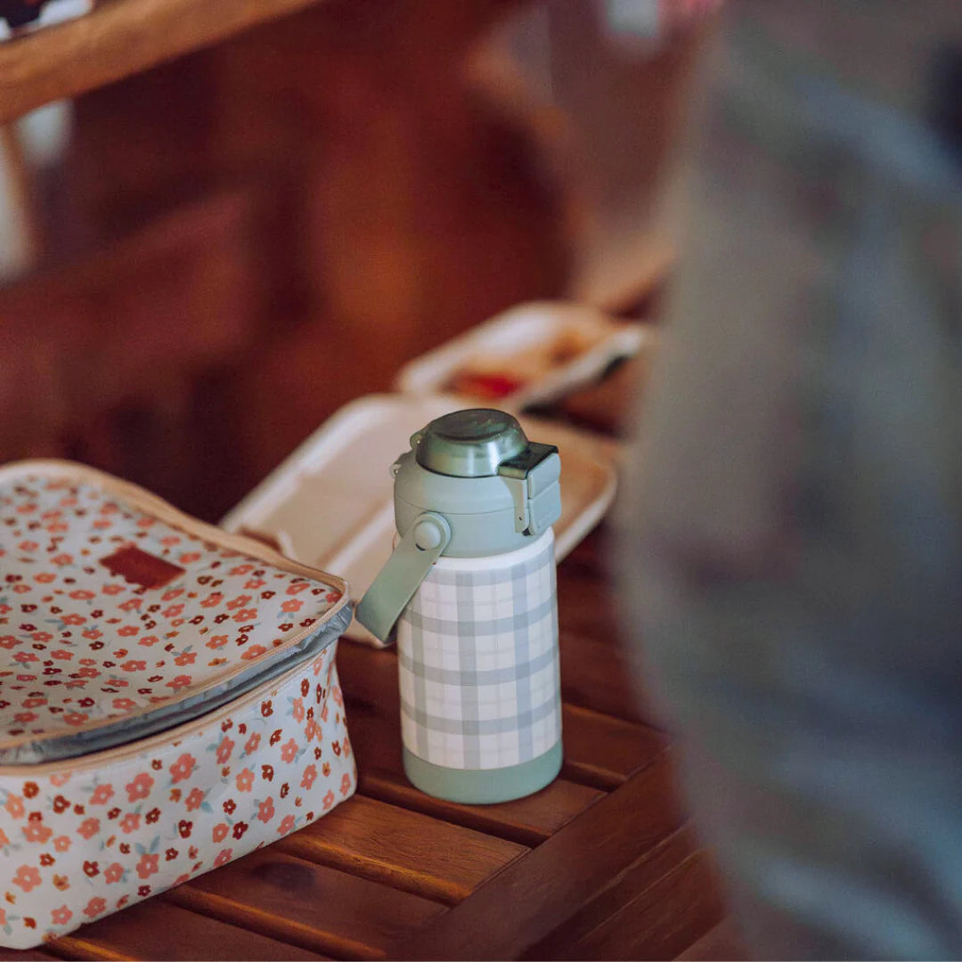 Sip + Chug - 2 in 1 Thermos Water Bottle - Lille Cottage Club - Fern Plaid