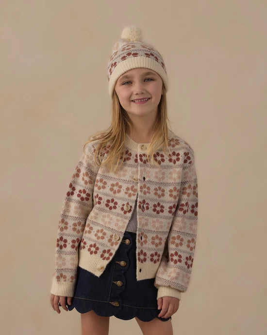 Beanie Flower Fair Isle