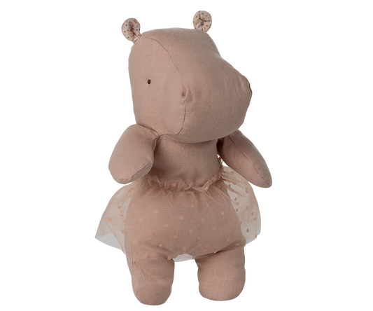 Safari friends, Hippo w. skirt, Small - Soft Rose