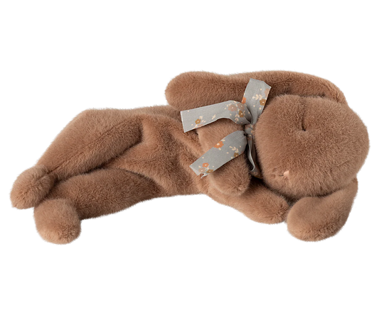 Sleeping bunny plush, Small - Soft Brown