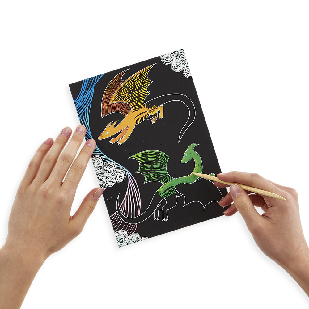 Scratch & Scribble Art Kit: Fantastic Dragons - 10PC