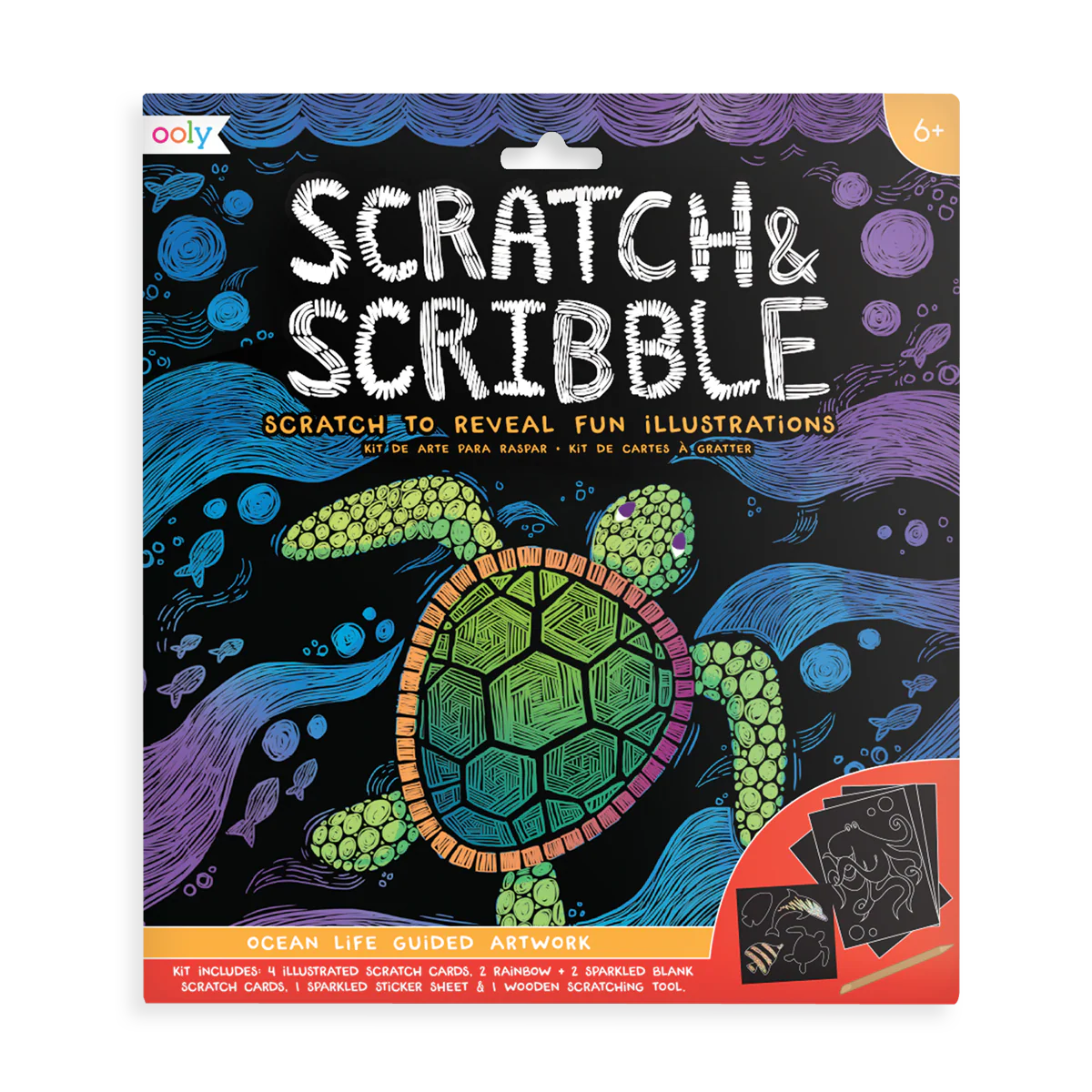Scratch & Scribble Art Kit: Ocean Life - 10PC Set
