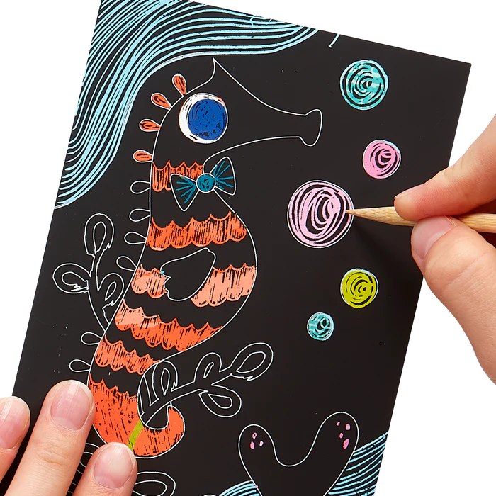 Mini Scratch & Scribble Art Kit: Friendly Fish - 7 PC Set