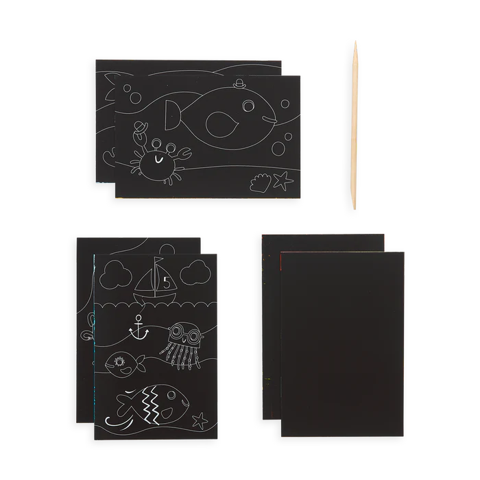 Mini Scratch & Scribble Art Kit: Friendly Fish - 7 PC Set