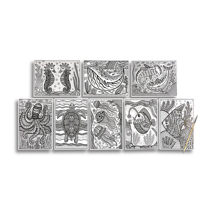 Hidden Colors: Magic Paint Sheets - Magic Ocean (9pc Set)