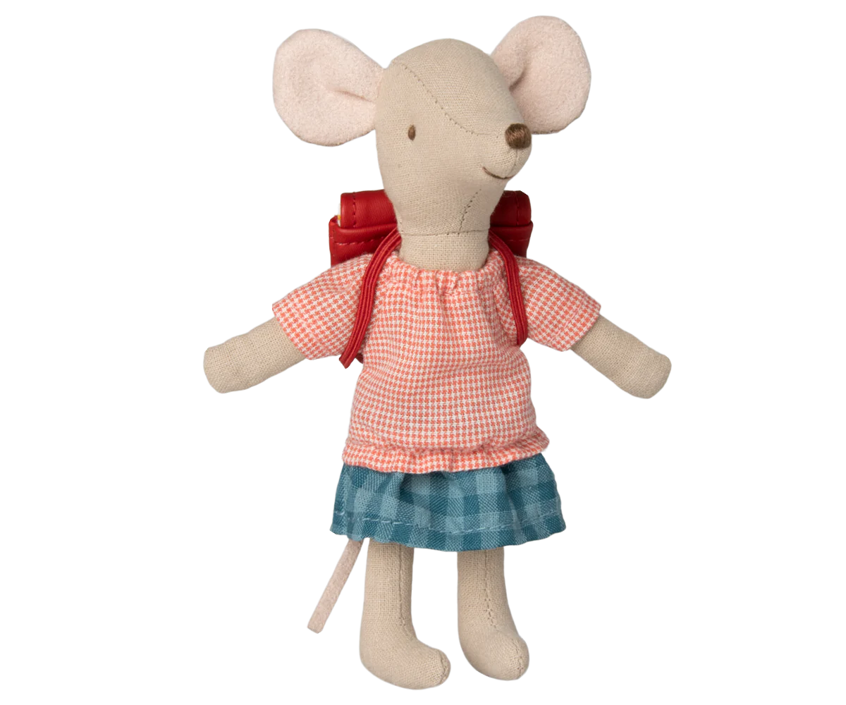 Tricycle Mouse, Big sister with bag - red