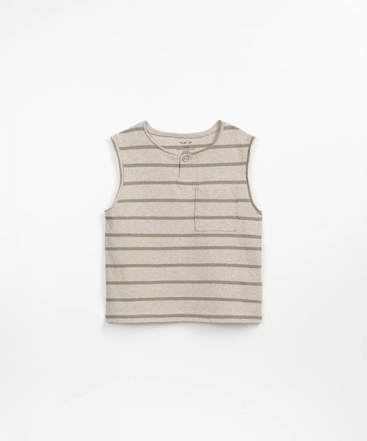 Striped Jersey Sleeveless T-Shirt