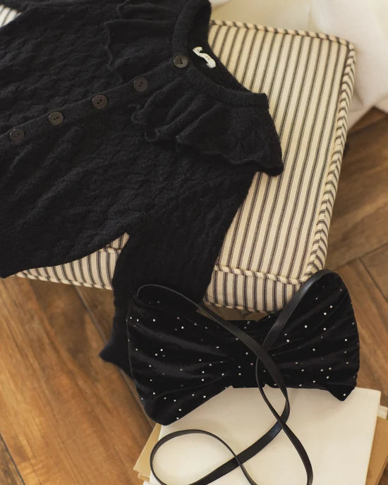 Bow Purse - Black Rhinestone