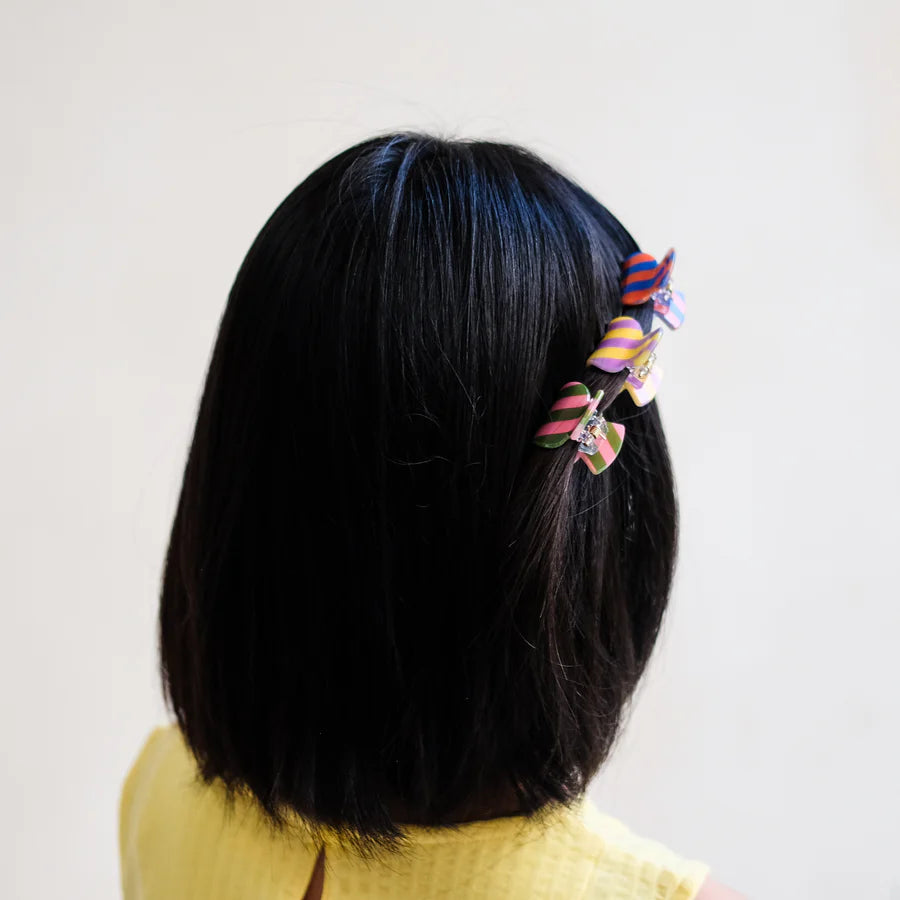 Striped Mini Claw Clips