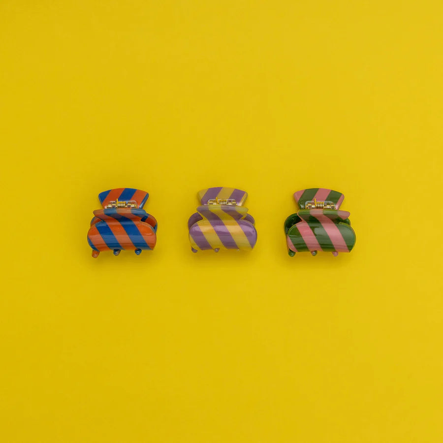 Striped Mini Claw Clips