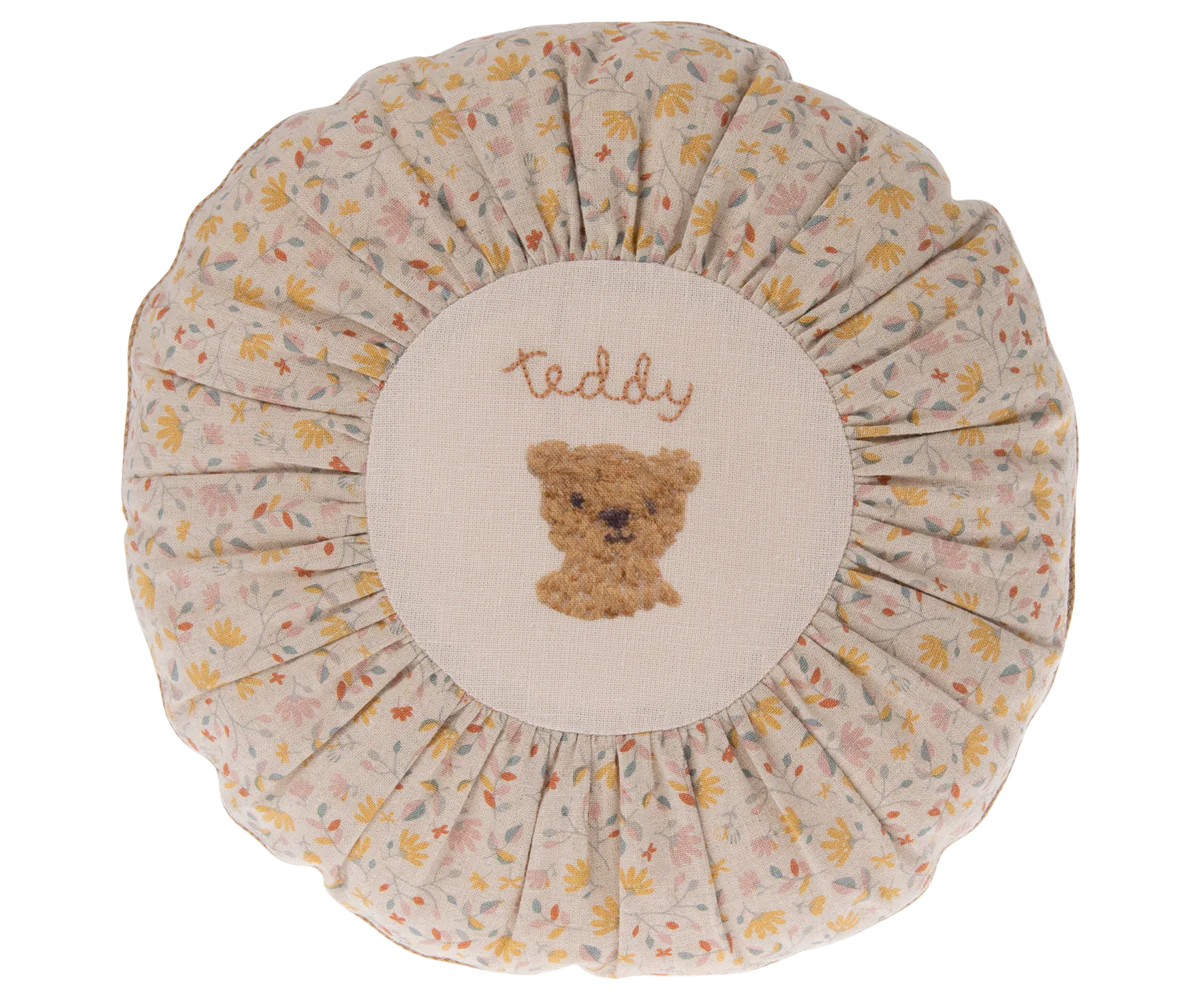 Cushion , Round small - Teddy , flower