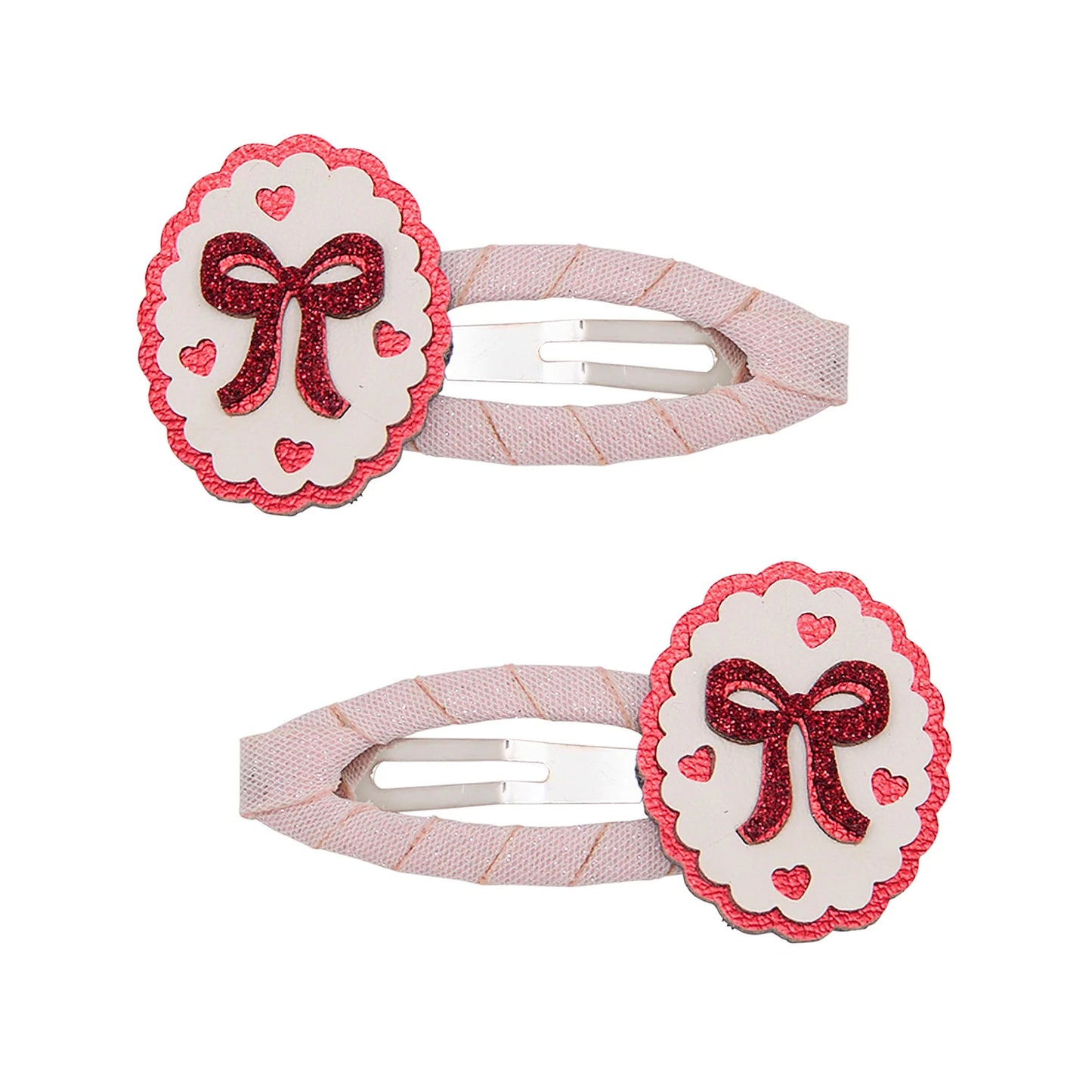Framed Bow Clips Pink