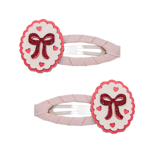 Framed Bow Clips Pink