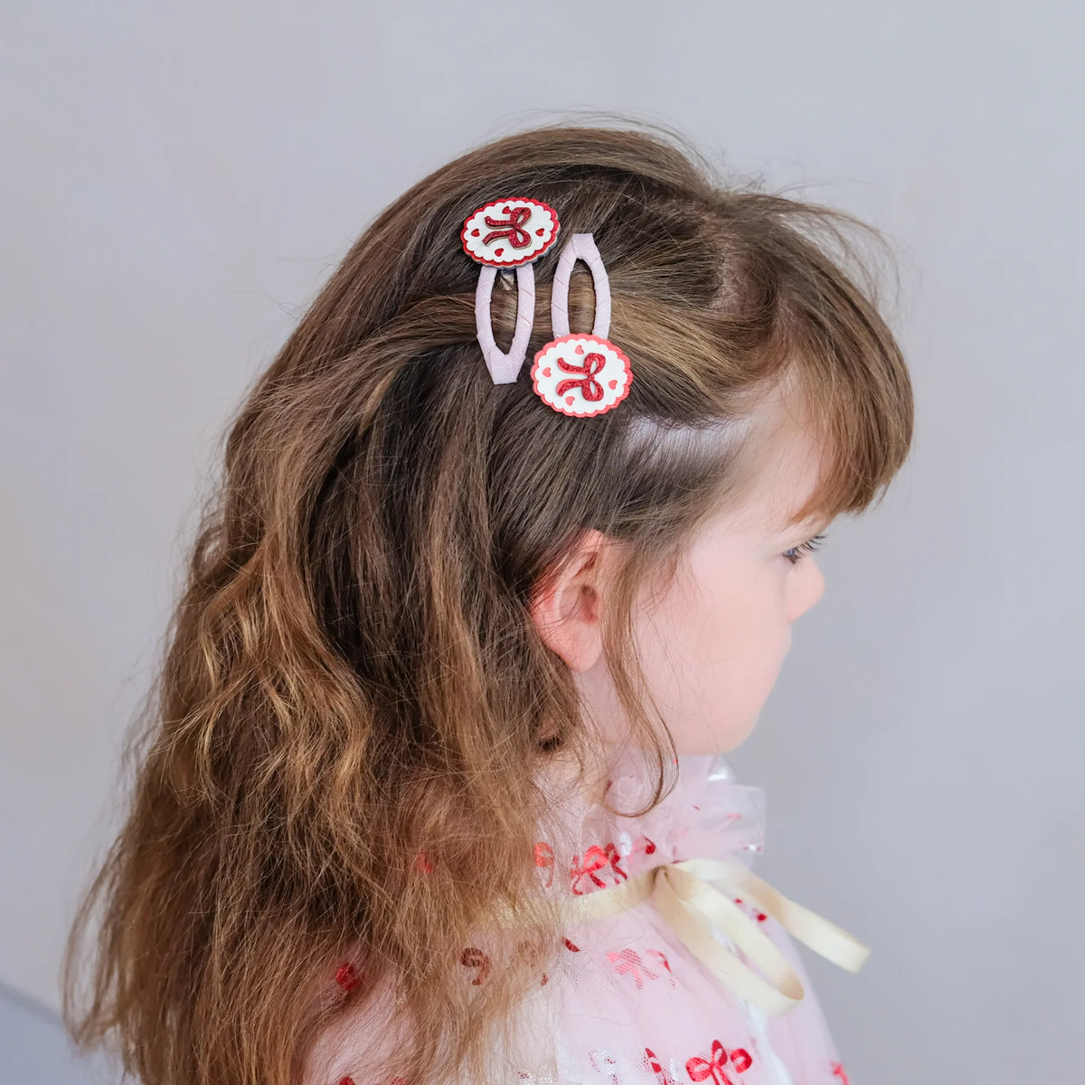 Framed Bow Clips Pink