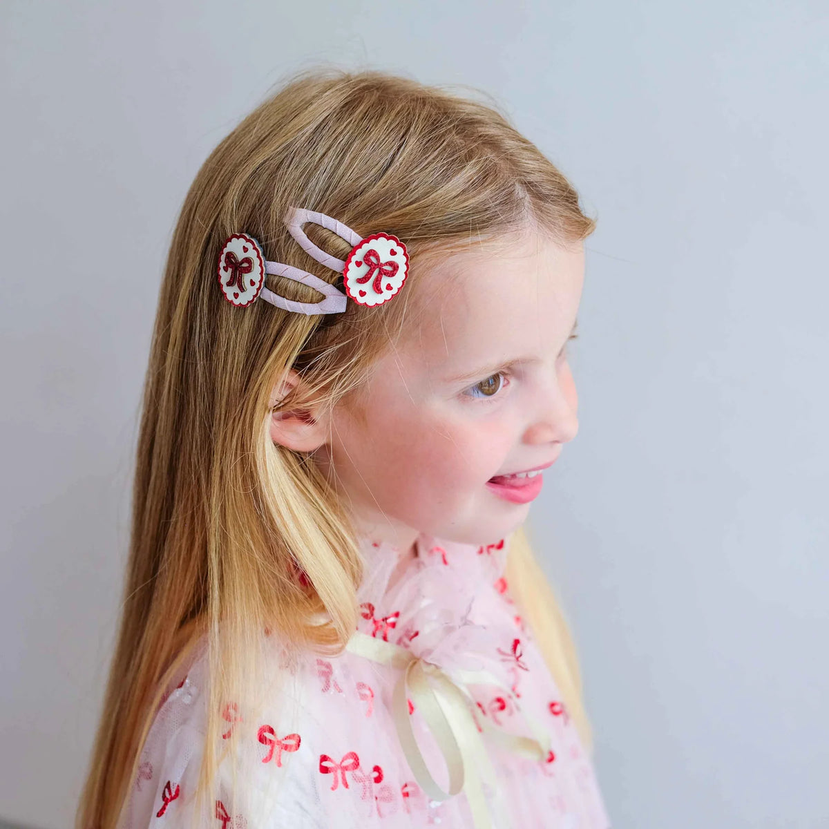 Framed Bow Clips Pink