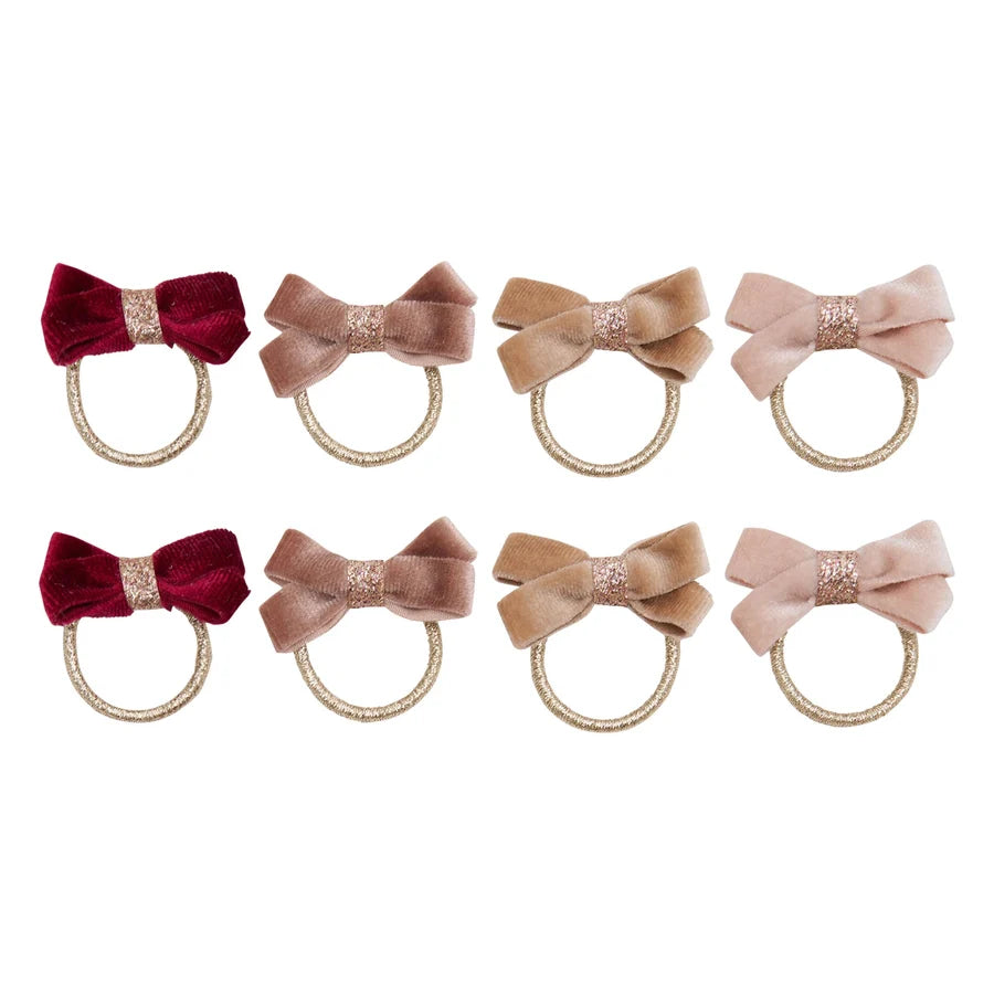 Glitter Velvet Bow Hair Ties