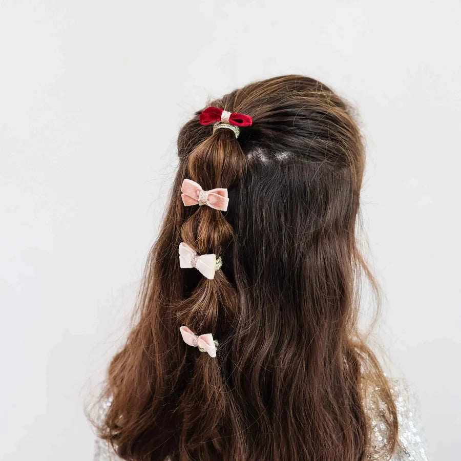 Glitter Velvet Bow Hair Ties