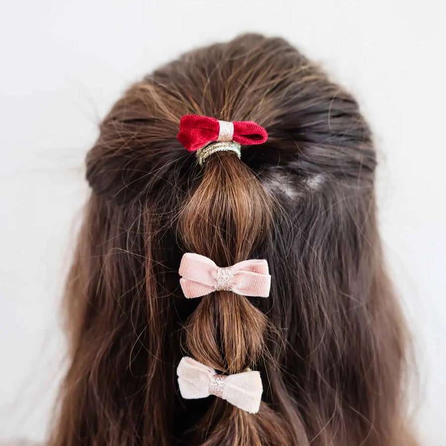 Glitter Velvet Bow Hair Ties