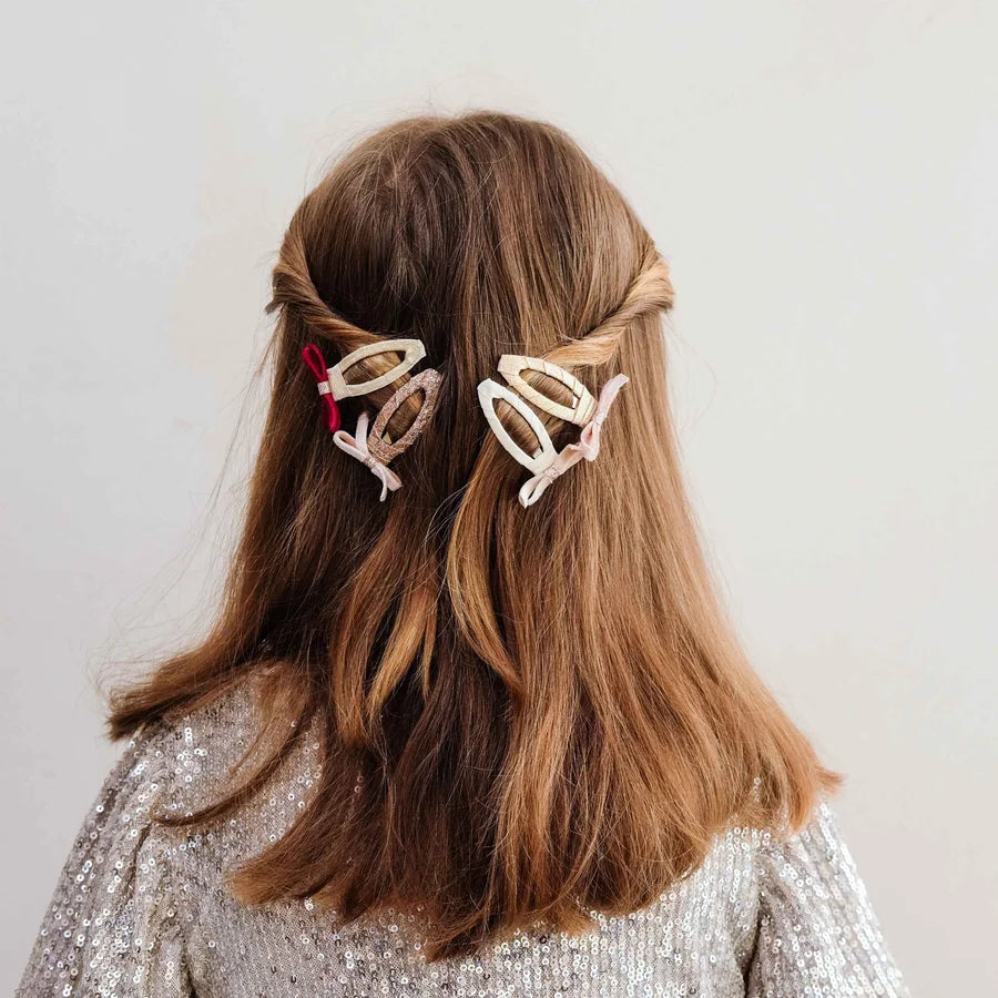 Skinny Velvet Bow Hair Clips