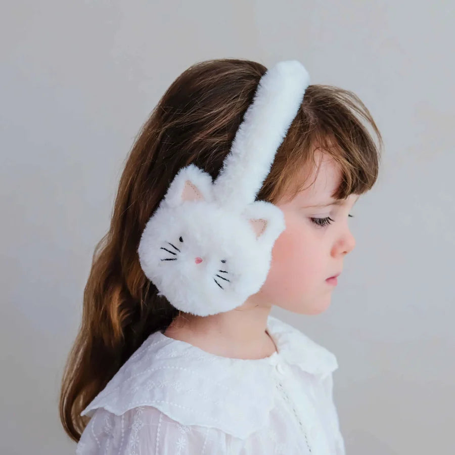 Cream Kitty Cat Earmuffs