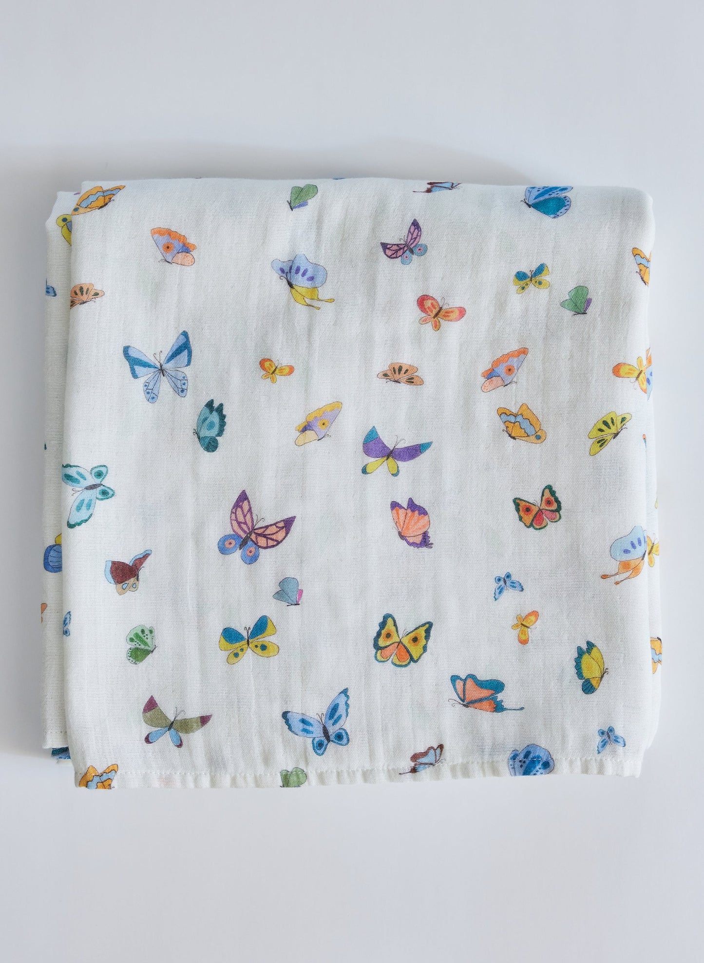 Madame Butterfly Shawl Blanket - Multi White