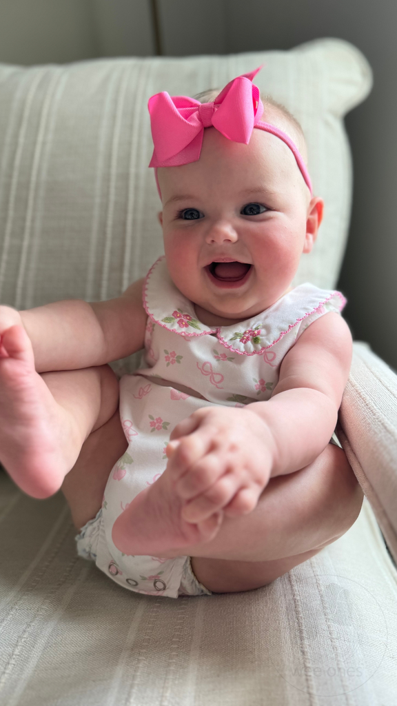 Extra Small Grosgrain Bow on Matching Skinny Nylon Band - Red