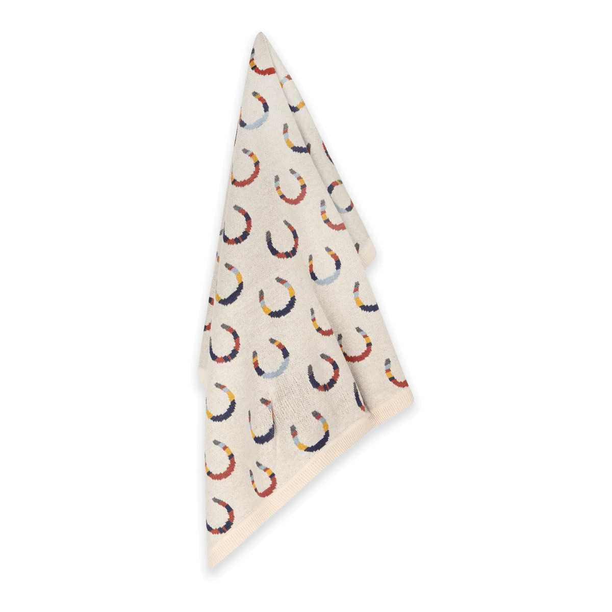 Horseshoe - Organic Cotton Jacquard Knit Baby Blanket -  Natural - One Size