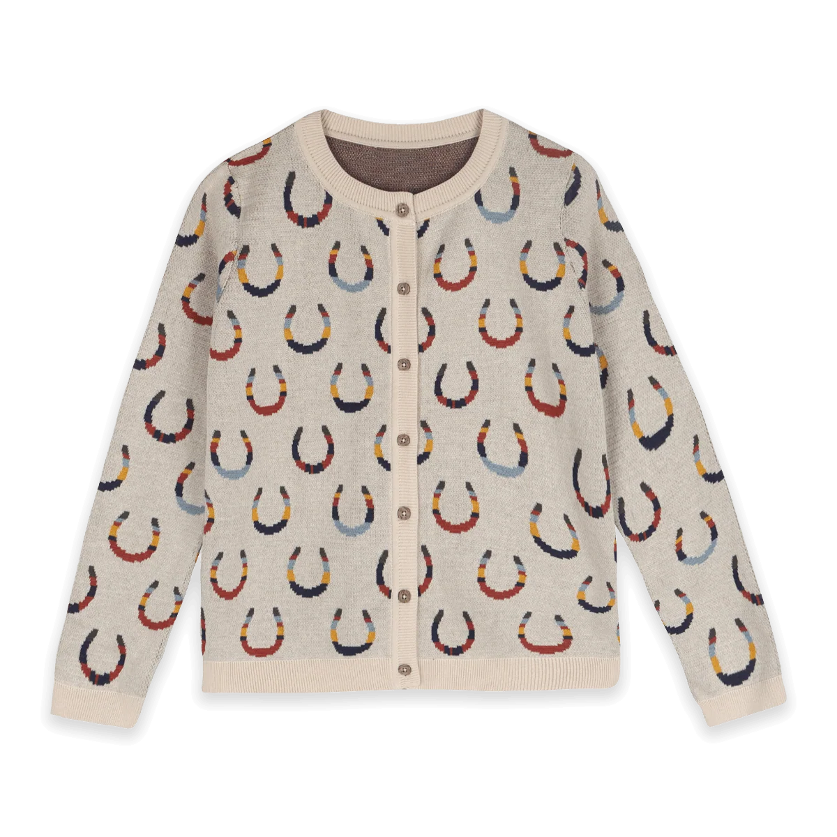 Horse Shoe Jacquard Knit Women Cardigan (Organic Cotton)