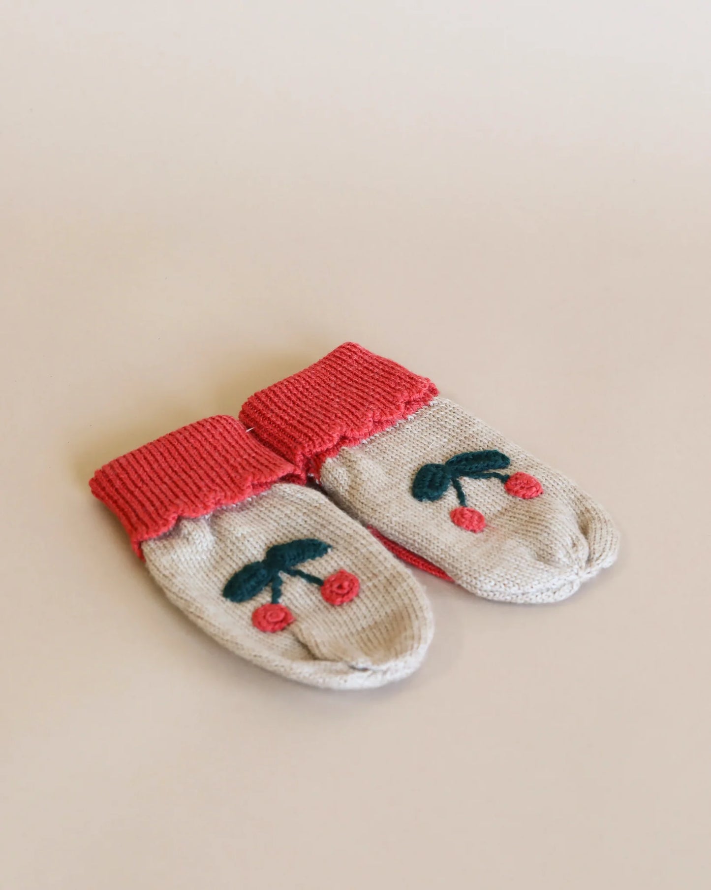 Sonja Knit Mittens - Beige Melange - 12/18M