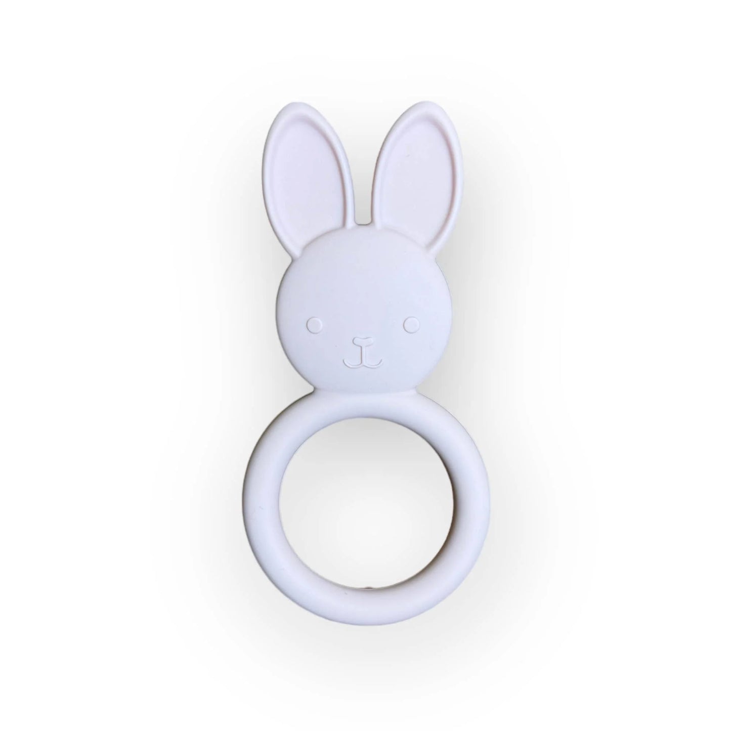 All Silicone Bunny Teething Ring - Pale Pink