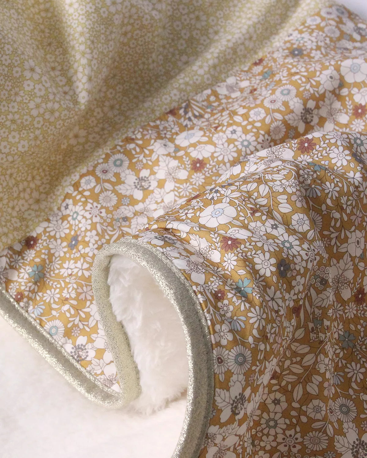 Baby Blanket Liberty Fabric and Fleece - Harper Yellow