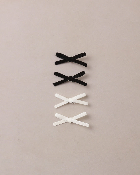 Mini Ribbon Bows - Black, Ivory