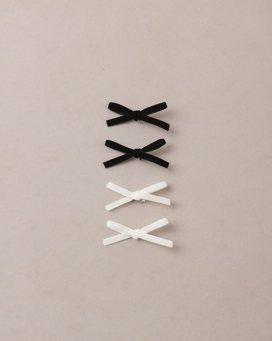 Mini Ribbon Bows - Black, Ivory