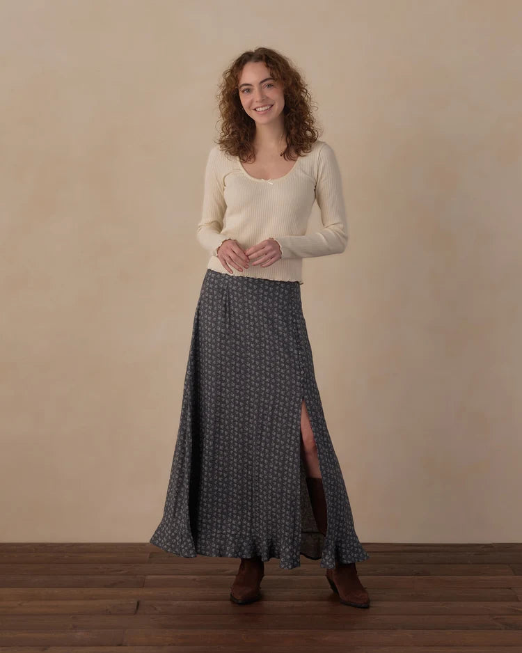 Women's Button Slit Skirt