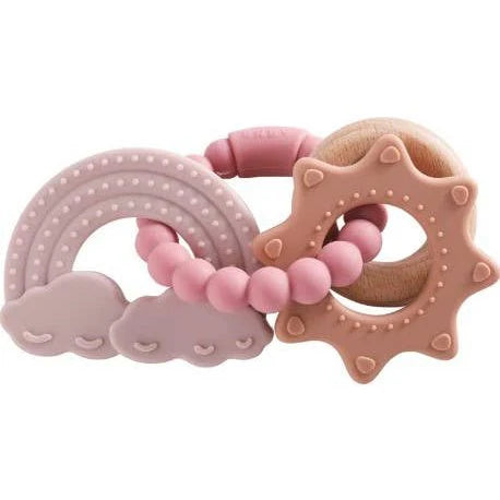 Catalina Rattle Teether - Misty Rose Rainbow