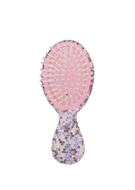 Small Crystal Hairbrush - Purple