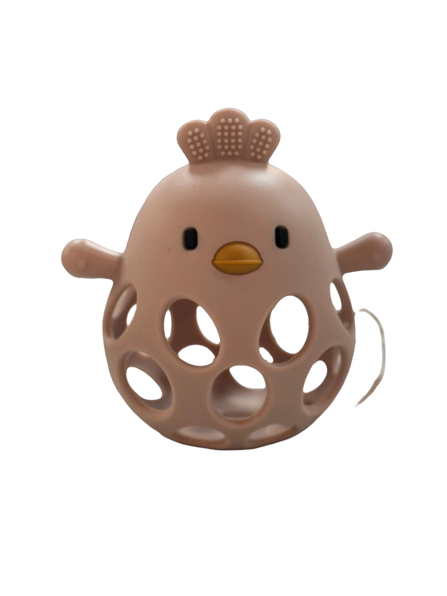 Chicken 3D Silicone Teether - Misty Rose