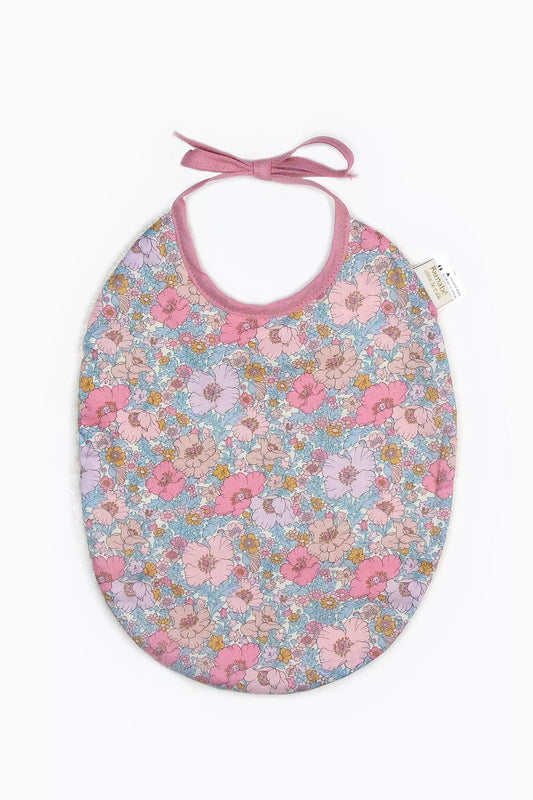 Baby Bib Liberty Fabric - Sofia Pink and Blue Floral