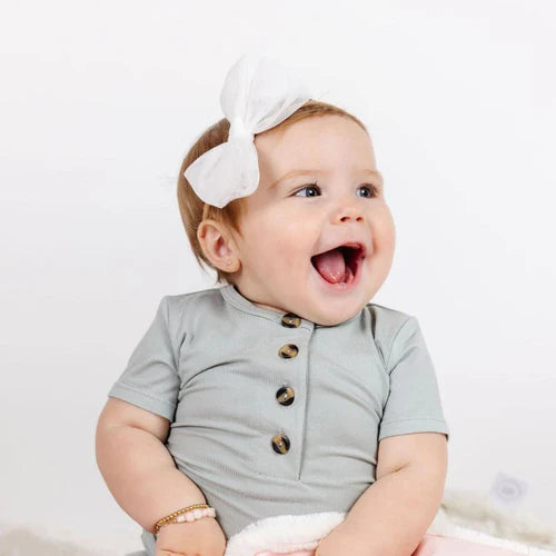 Tulle Bow - White Headband - Large