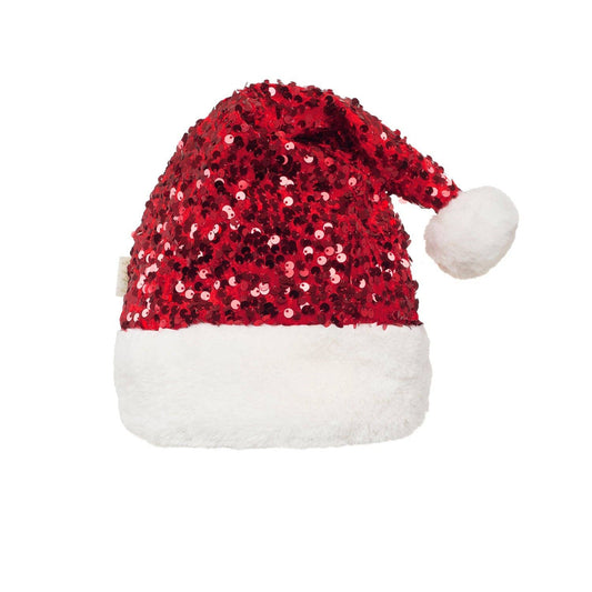 Jolly Santa Sequin Velvet Hat (3-10 Years)