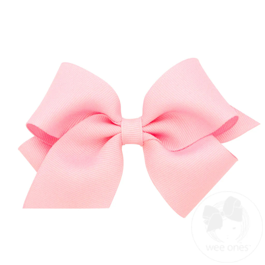 Small Basic Grosgrain Hair Bow - Light Pink