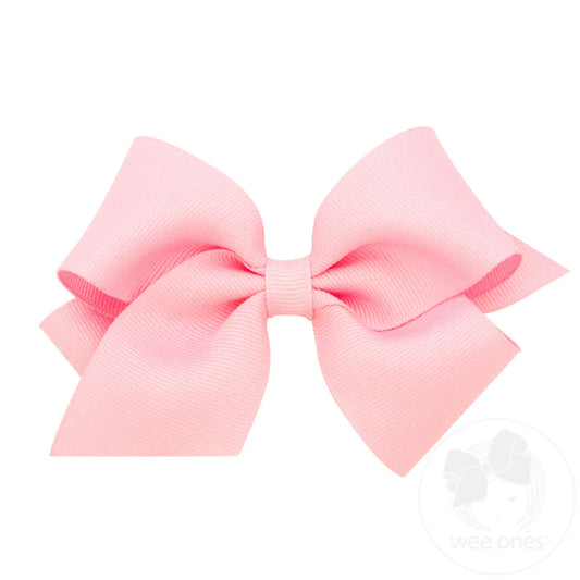 Small Basic Grosgrain Hair Bow - Light Pink