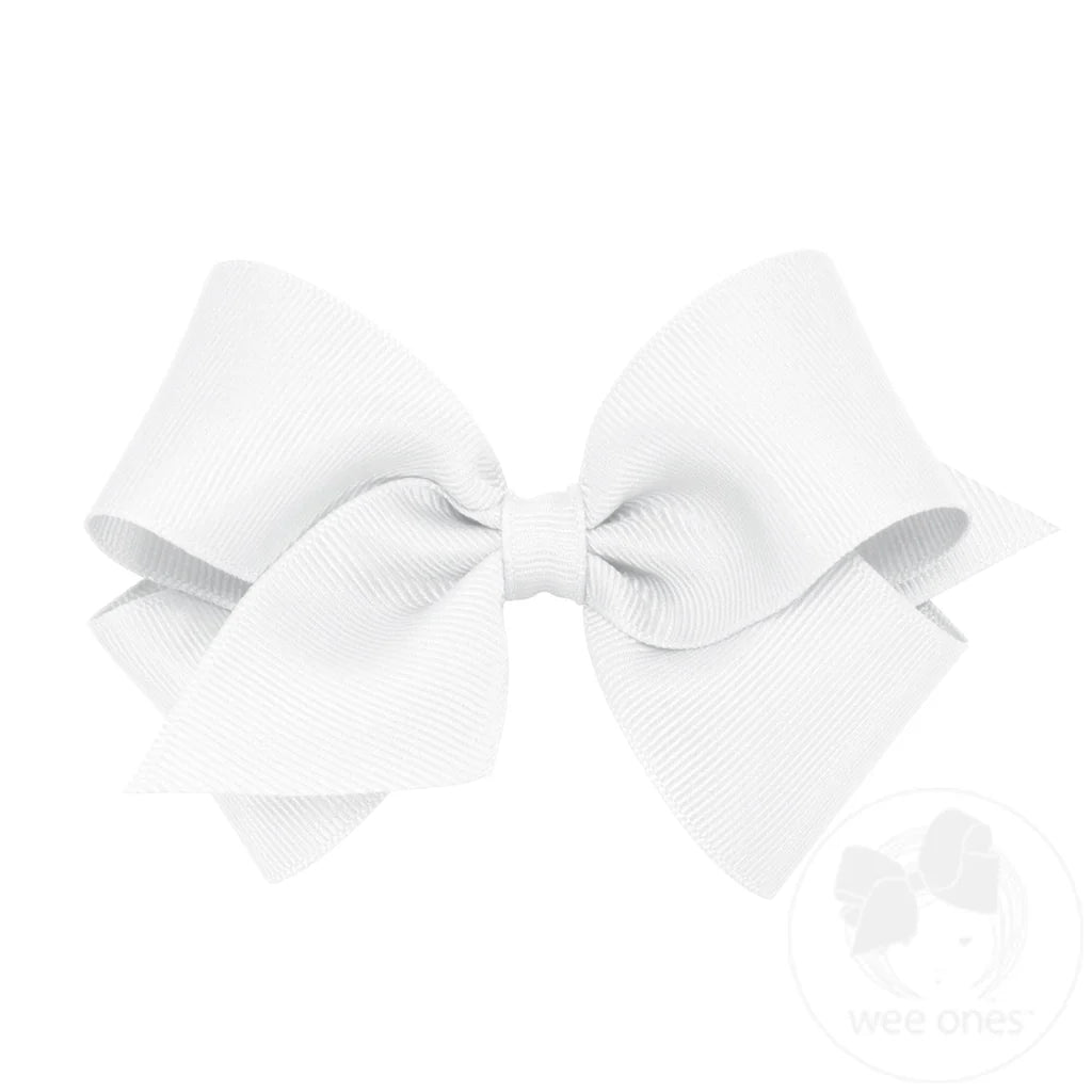 Small Basic Grosgrain Hair Bow - White