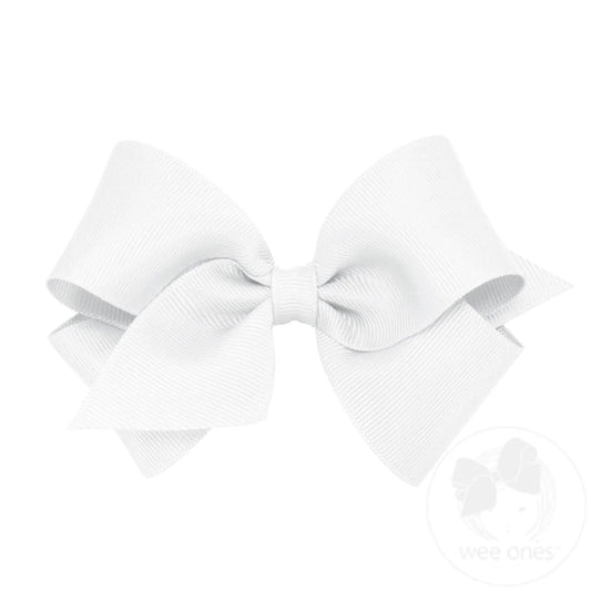 Small Basic Grosgrain Hair Bow - White