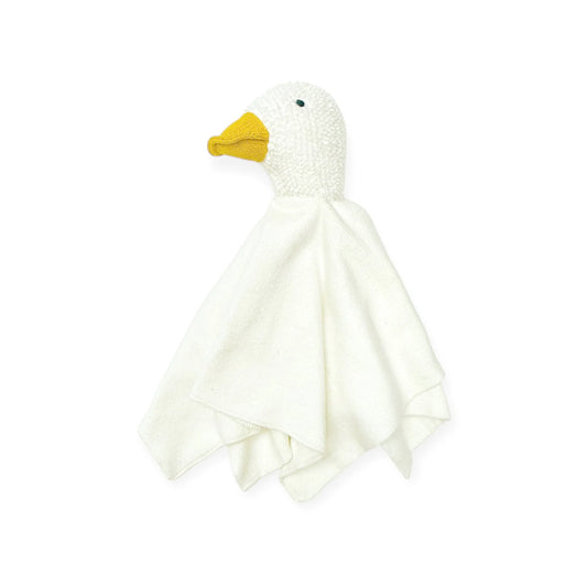 Organic Baby Lovey Security Blanket - Ivory Duck