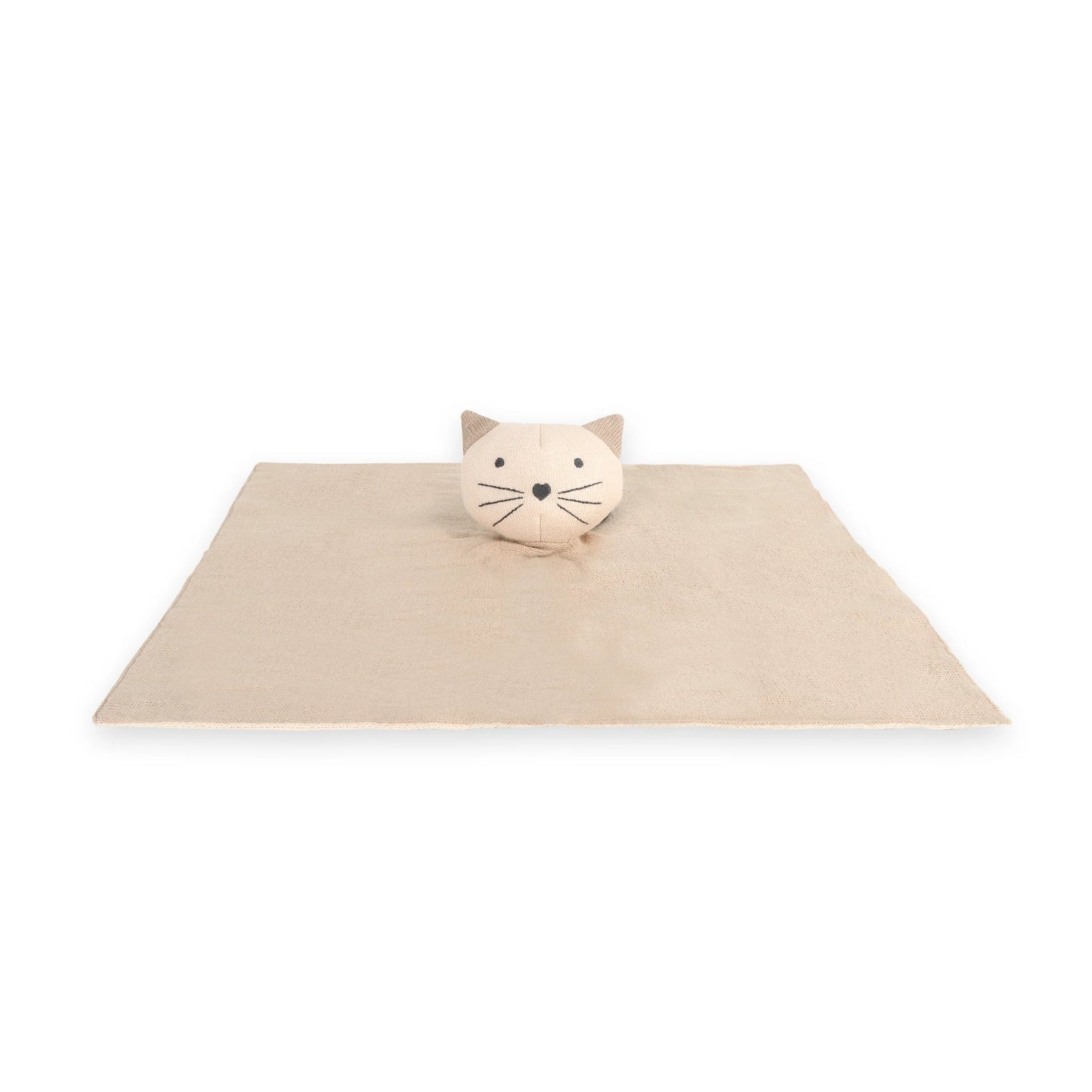Organic Baby Lovey Security Blanket - Tan Kitty Cat