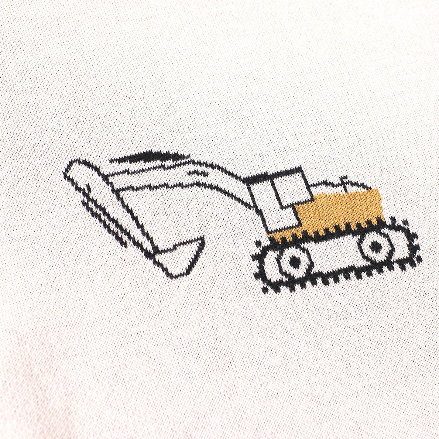 Construction Trucks - Organic Cotton Jacquard Sweater Knit Baby Blanket