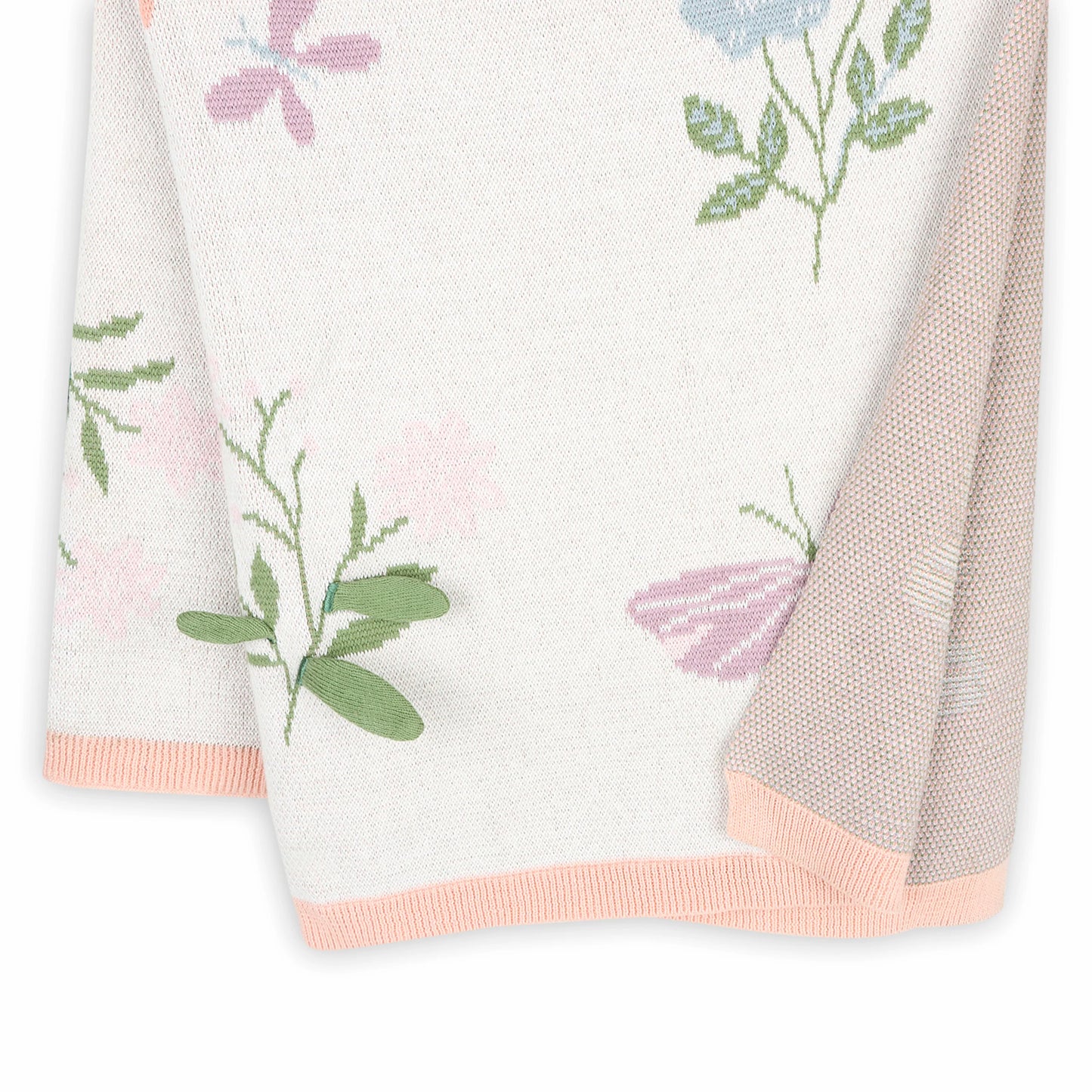 Bloom Butterfly 3D - Organic Cotton Jacquard Sweater Knit Baby Blanket