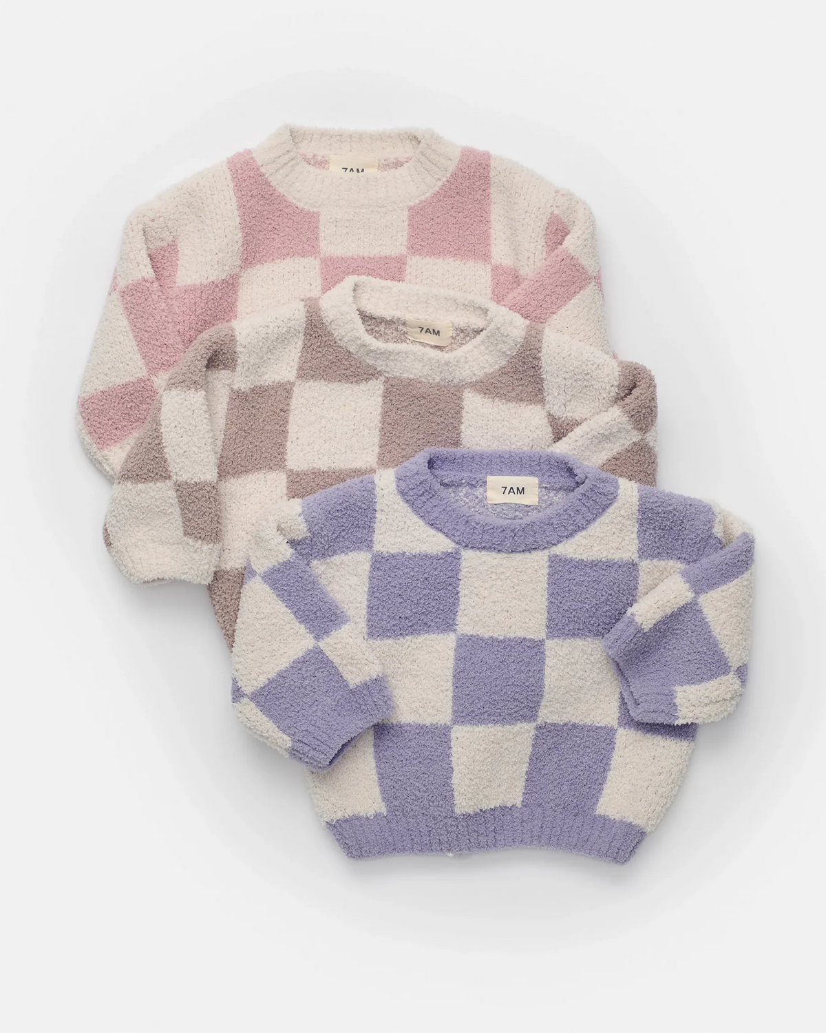 Boxy Sweater Checkers Fuzzy